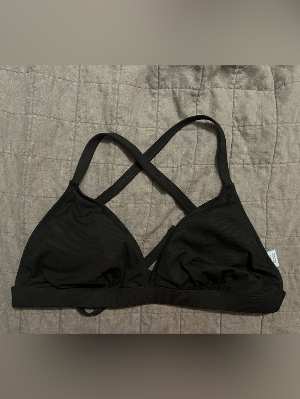 Shade & Shore Black Cross-Back Swim Top